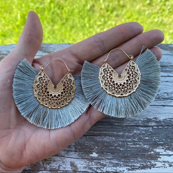 Anthro Amelia Filigree Hoop Earrings - Picture 3 of 3